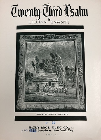 Sheet music for the Twenty-Third Psalm featuring The Good Shepherd painted by H.O. Tanner