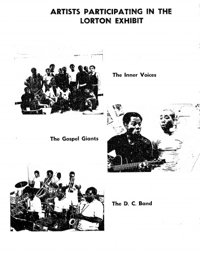 Page from exhibition booklet, "Artists Participating in the Lorton Exhibit"