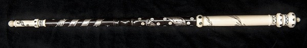 Conductor's baton made of ebony, ivory, and silver