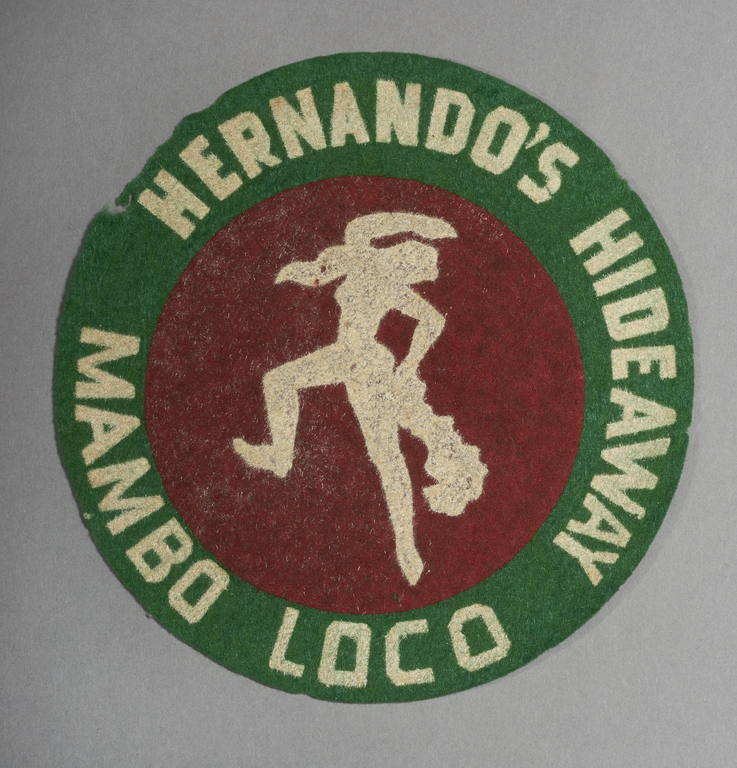 Felt patch reading Hernando's Hideaway, Mambo Loco