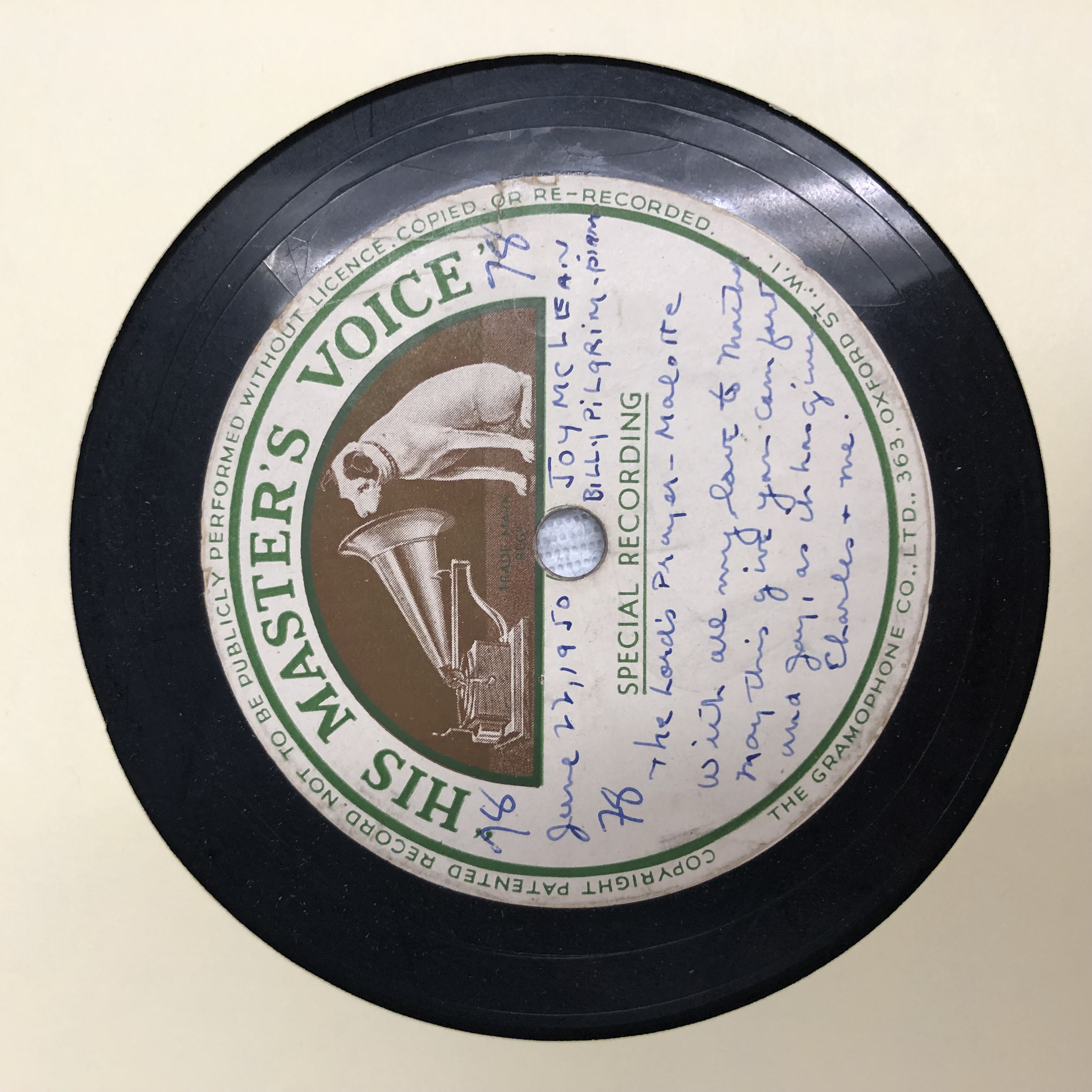 Record label from His Master's Voice