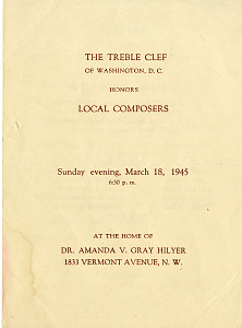 Treble Clef Club program honoring local composers, 1945