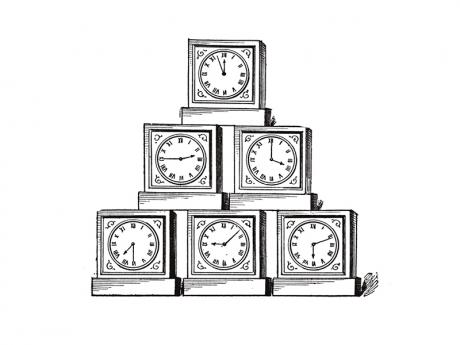 Icon of clocks stacked on one another