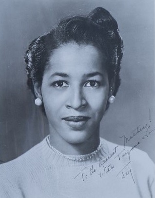 Photo of Joy McLean Bosfield with handwritten inscription, "To the Dearest Mother! With joyous love, Joy"