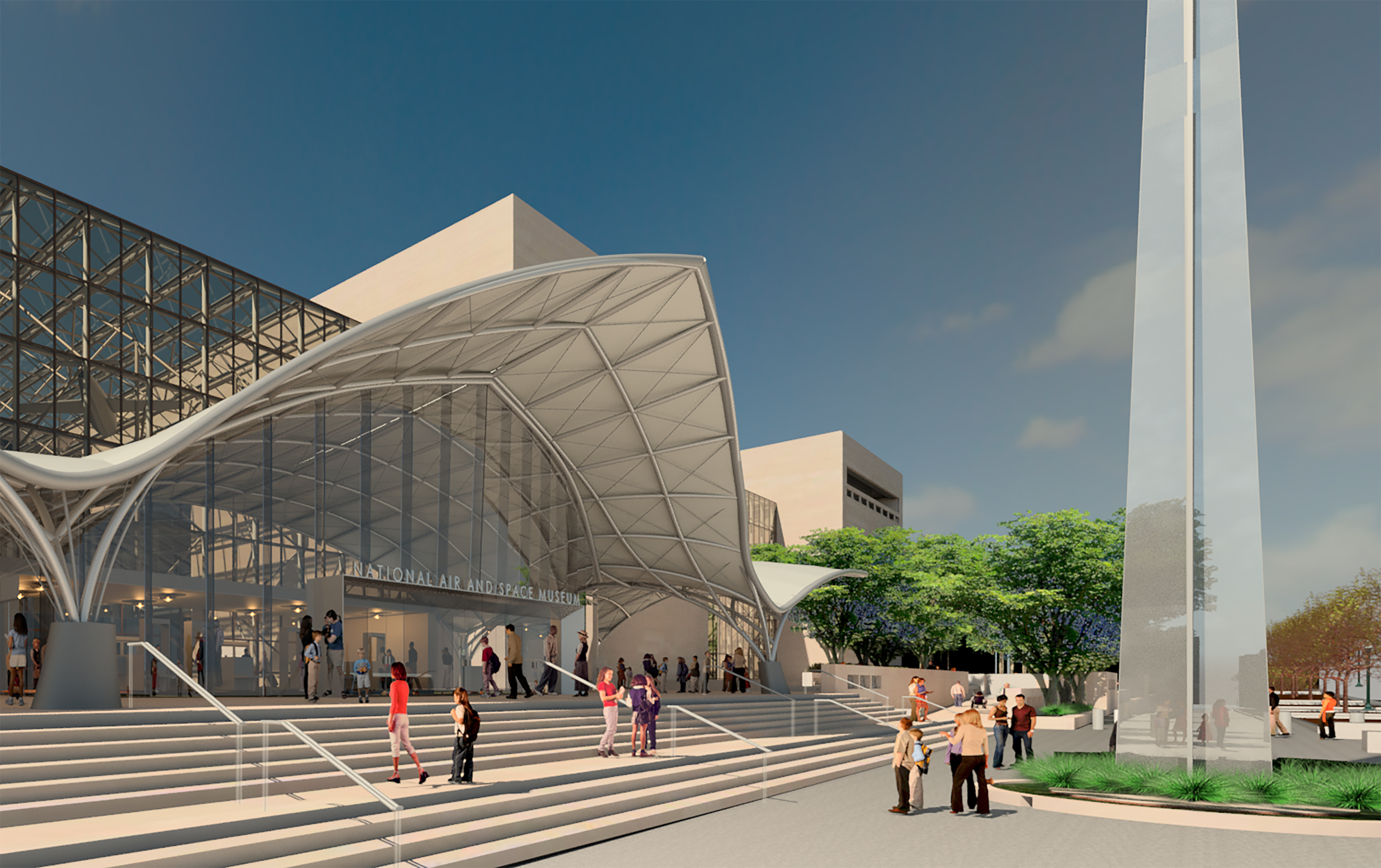 Artists rendering of the renovated Air and Space Museum exterior