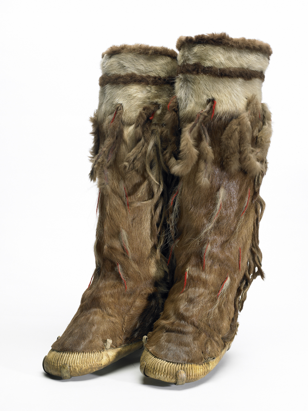 animal skin shoes worn by the inuit