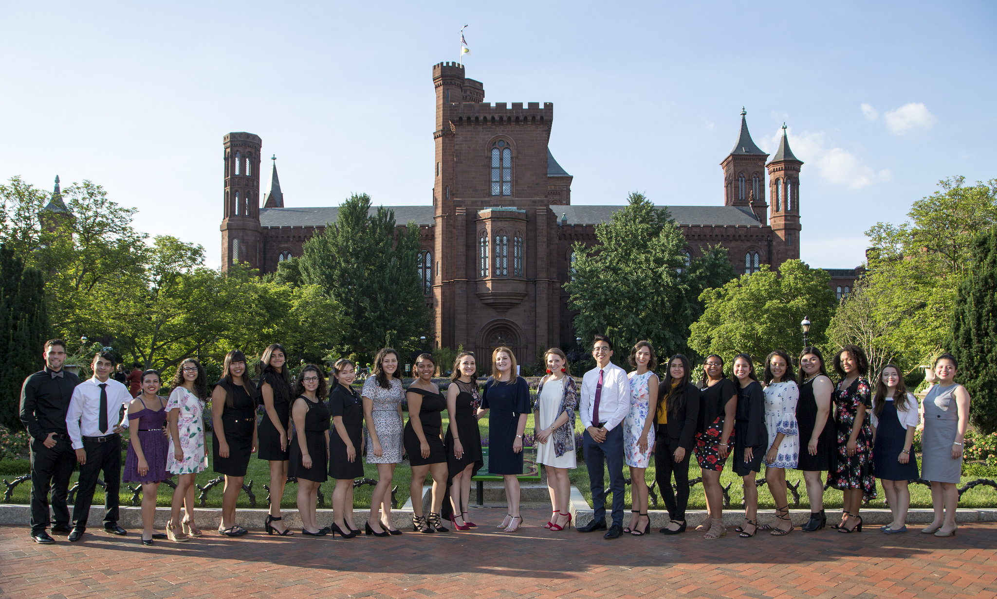 Young Ambassadors in front of Smithsonian Castle