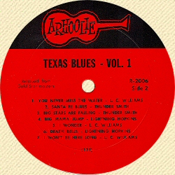 Texas Blues 45 recording by Arhollie Recrods