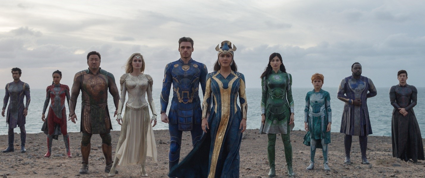 Screenshot of main characters from film "Eternals"