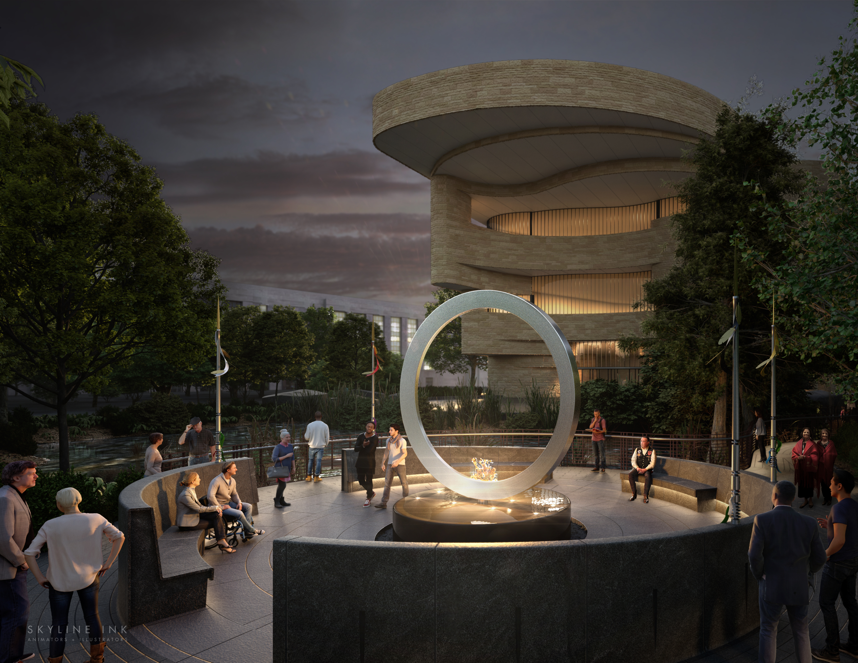 Artists rendering of National Native American Veterans Memorial