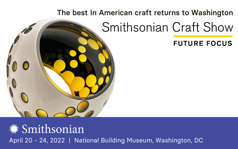Smithsonian Craft Show graphic with a ring and logo
