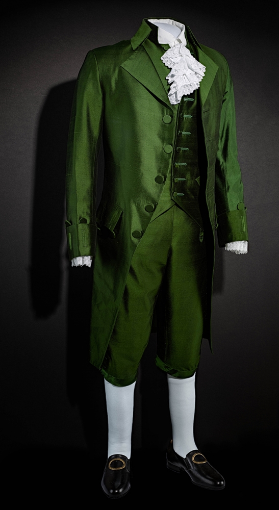 Green silk costume from musical "Hamilton"