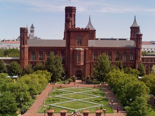 aerial view of the Haupt Garden and the Castle