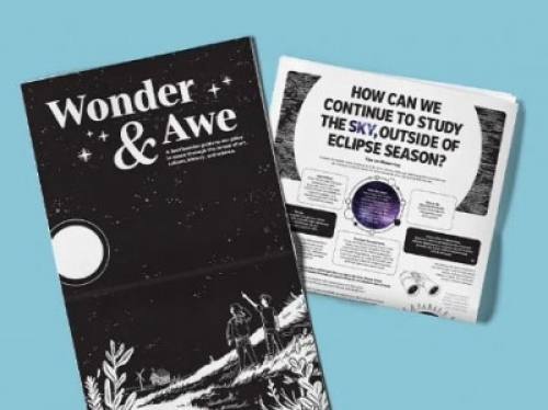 Cover of wonder and awe newspaper section.