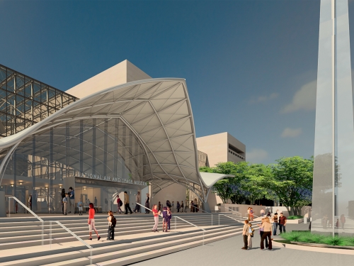 Artists rendering of the renovated Air and Space Museum exterior