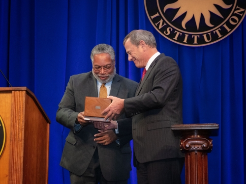 Lonnie Bunch and Justice Roberts