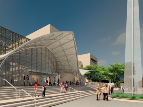 Artist's rendering of Air and Space Museum entrance