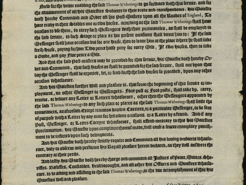 Second page of two-page King's proclamation