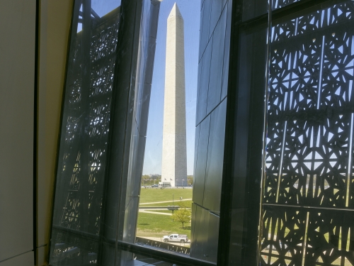 The Washington Monument seen from the museum interior