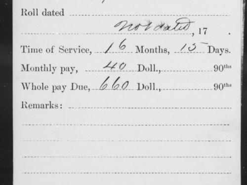 Military service record of John Montour
