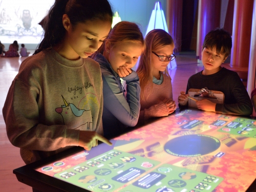 Children with touch screen table