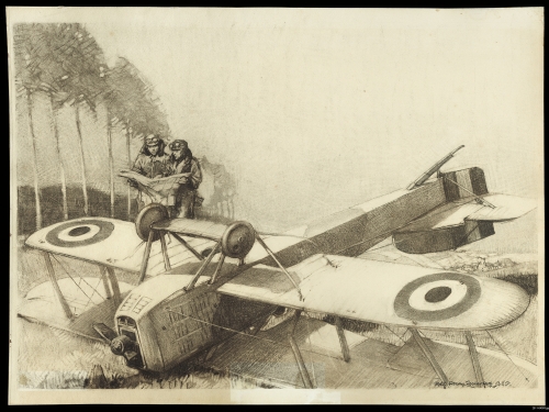 drawing of WWI plane