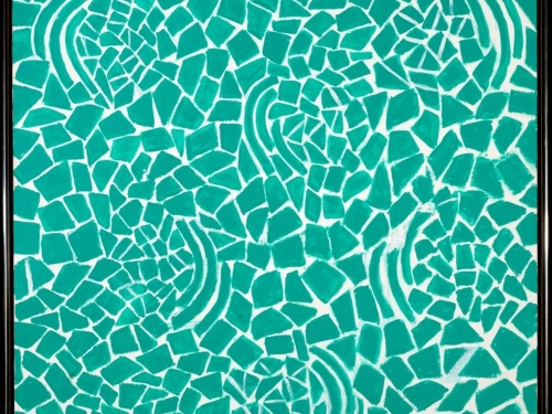Light teal color in small circular pattern.