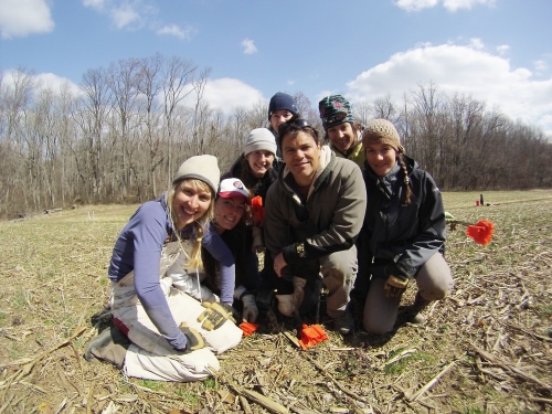 Group shot of scientists in the field