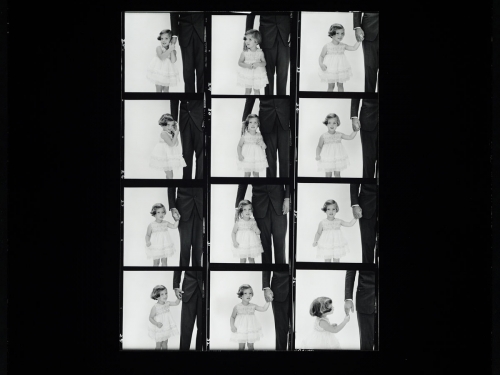 Black and White contact sheet of Kennedy photos