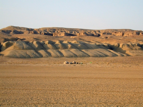 Field camp seen from a distance