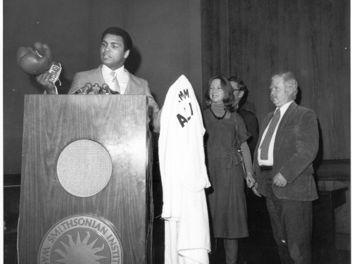 Ali at podium