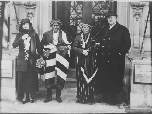 George and Thea Heye with Wey-hu-si-wa (Zuni), governor of Zuni Pueblo at the ti