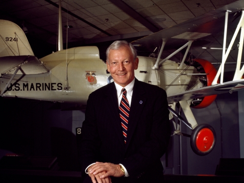 Jack Dailey portrait posed in front of aircraft