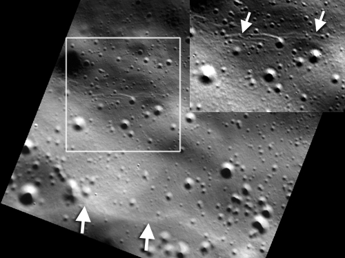 Black and white image of Mercury's surface
