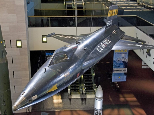 North American X-15 on display in the Boeing Milestones of Flight Hall