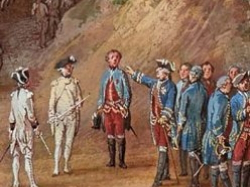 detail from painting of Battle of Yorktown