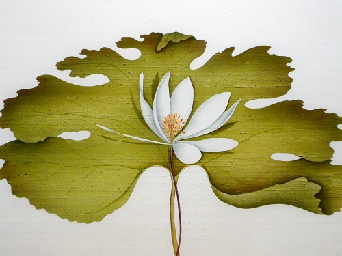 Painting of lotus leaf