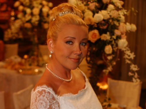 Melody Thomas Scott in a wedding dress
