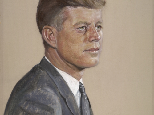 pastel portrait of John F. Kennedy