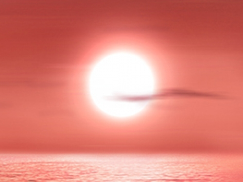 Red-tinted sun