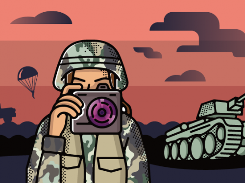 soldier with a camera