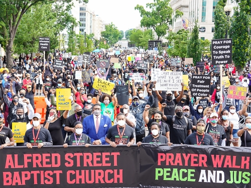 People walking in prayer.