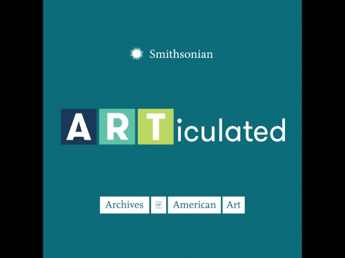 Green background with text saying "ARTiculated: Archives of American Art" 