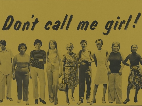 Poster showing a diverse group of women with the words don't call me girl!