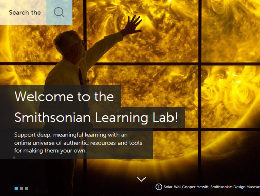 A screenshot from the Smithsonian Learning Lab homepage depicting the “Solar Wall” at Cooper Hewitt, Smithsonian Design Museum