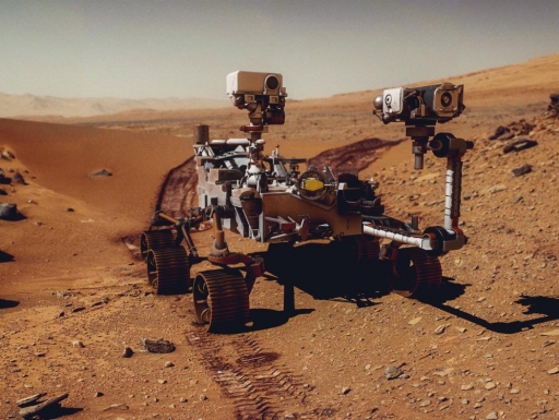 3D rendering of Mars Rover Perseverance.