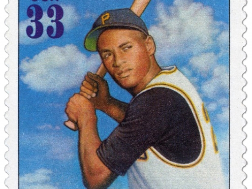 Stamp featuring baseball player Roberto Clemento