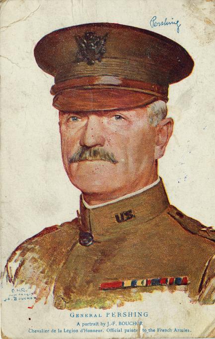 postcard with portrait pf Pershing