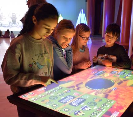 Children with touch screen table
