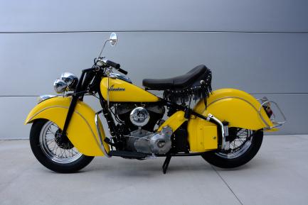 Side view of yellow motorcycle